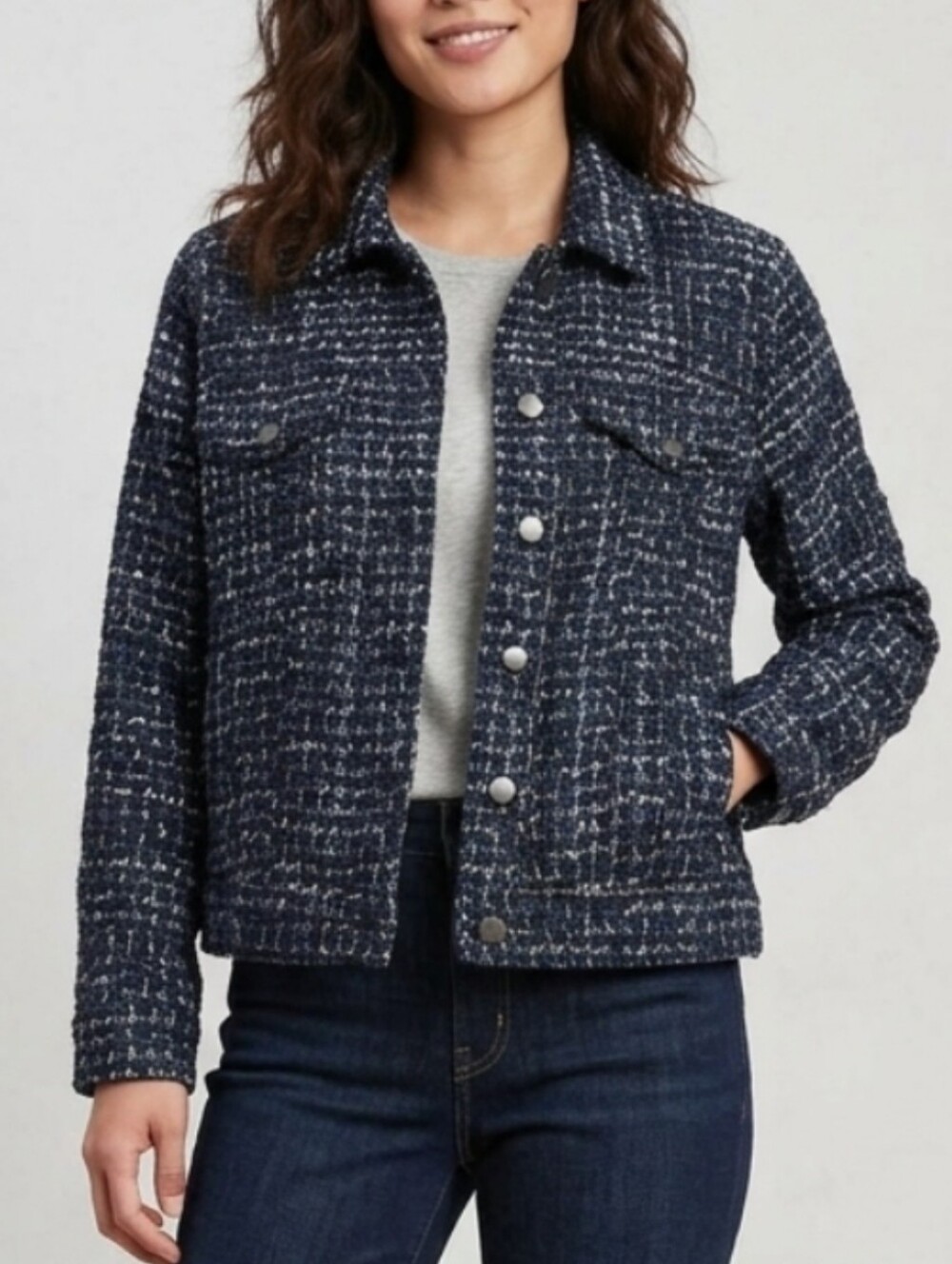 Gap Icon Tweed Button Down Jacket